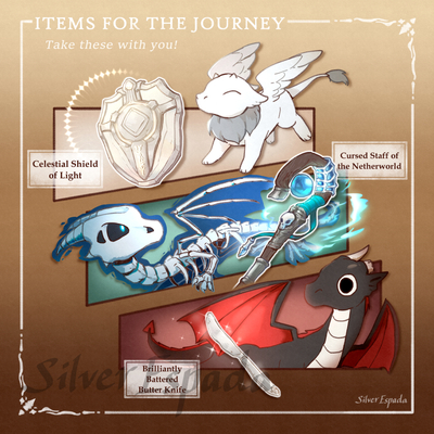 Dragon Trio - Items for the Journey 8"x8" Medium Print