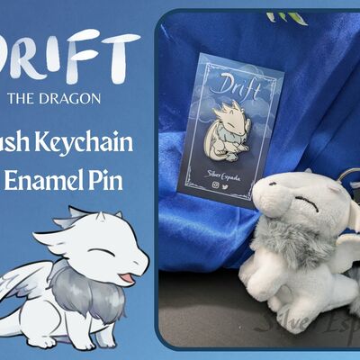 Drift the dragon - plush keychain and enamel pin