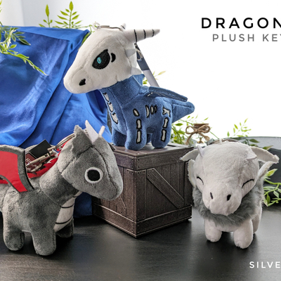 Dragon trio - set of 3 plush keychains