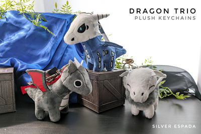 Dragon Trio - Set of 3 Plush Keychains