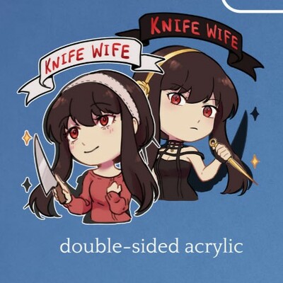 Knife wife acrylic keychain