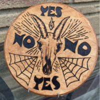 Goat skull handmade wooden pendulum board - Thumbnail 2