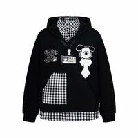 Sweet and cute fun embroidered fake two-piece sweatshirt jacket - Thumbnail 6