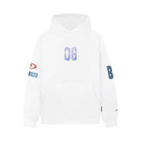 American retro distressed print hooded sweatshirt - Thumbnail 4