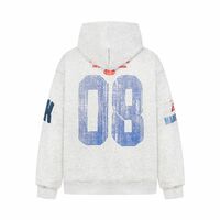 American retro distressed print hooded sweatshirt - Thumbnail 4