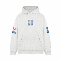 American retro distressed print hooded sweatshirt - Thumbnail 6