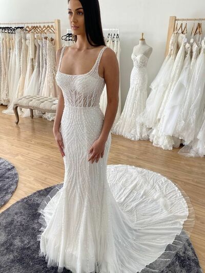 Elegant Wedding Dress, Ball Gown Sequins Bridal Dress Bridal Gown