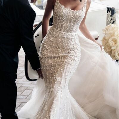 Elegant wedding dress, mermaid beading sequins bridal dress bridal gown