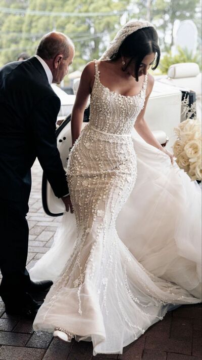 Elegant Wedding Dress, Mermaid Beading Sequins Bridal Dress Bridal Gown