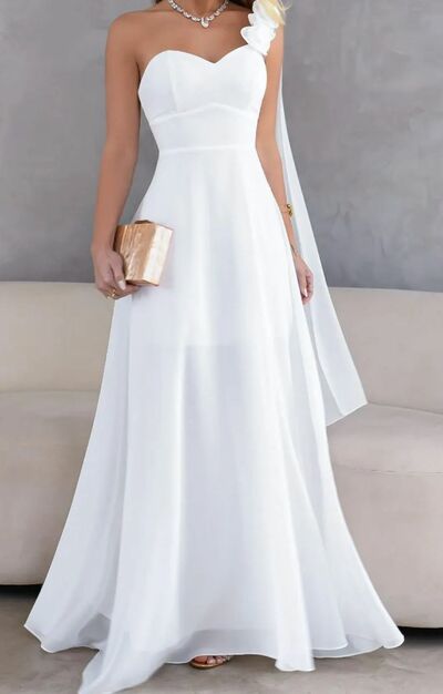 Elegant Wedding Dress, A Line Satin Bridal Dress Bridal Gown