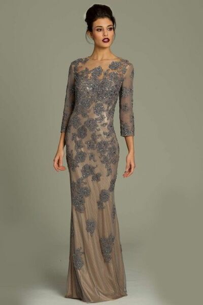 Elegant Grey Appliques Mother Of The Bride/ Groom Dresses Formal Evening Dress