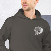 Metamelos "Drip Signal" Hoodie  Embroidered Static Skull Front, Record Pool Back Print - Thumbnail 13