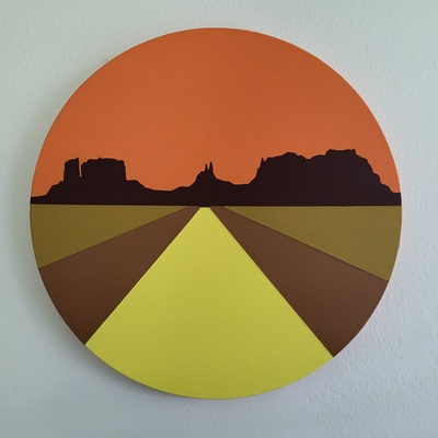 Monuments - original painting, circle