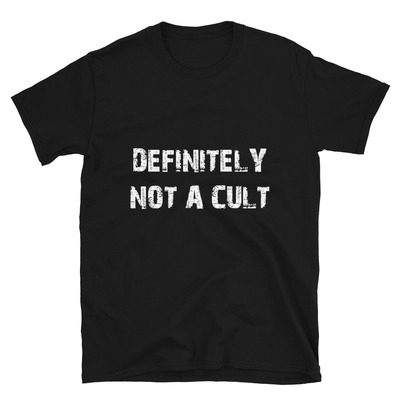 Metamelos "definitely not a cult" tee  100% ring-spun cotton unisex t-shirt