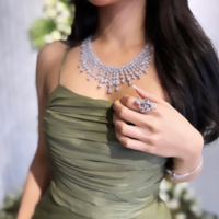 A Line Green Straps Long Prom Dress Party Dress - Thumbnail 2