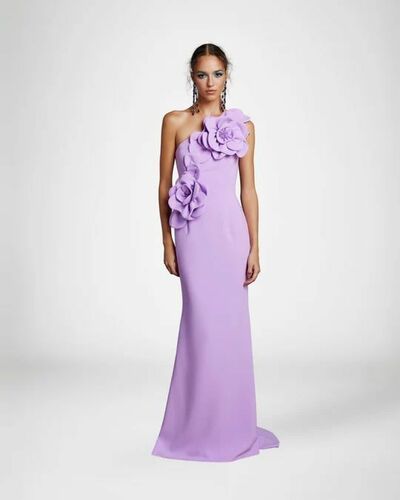 Purple Mermaid Satin Prom Dress Evening Formal Gown