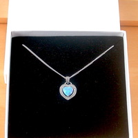 BOXED GIFT/Sterling Silver Blue Opal Heart Pendant & Chain/Opal Necklace/Blue Opal Necklace/Opal Jewellery/Opal Jewelry/Gemstone Necklace/UK - Thumbnail 7