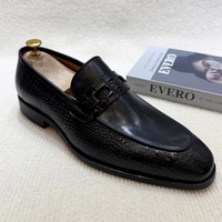 Men's handmade leather shoes top layer cowhide business slip-on penny loafers  - Thumbnail 4
