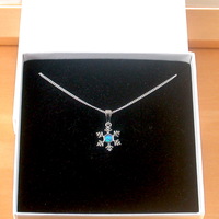 BOXED GIFT/Sterling Silver Blue Opal Snowflake Pendant & Chain/Snowflake Necklace/Snowflake Jewellery/Snowflake Jewelry/Opal Jewellery/UK - Thumbnail 7