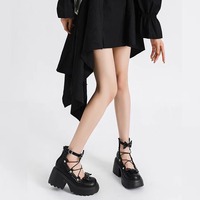 JK Lace Up Bowknot Heeled Shoes - Thumbnail 4