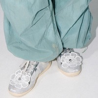 Lace Foral Silver Shoes - Thumbnail 2