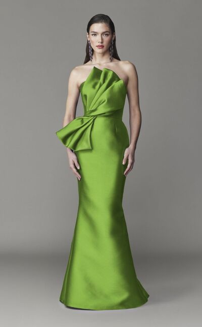 Green Mermaid Satin Prom Dress Evening Formal Gown