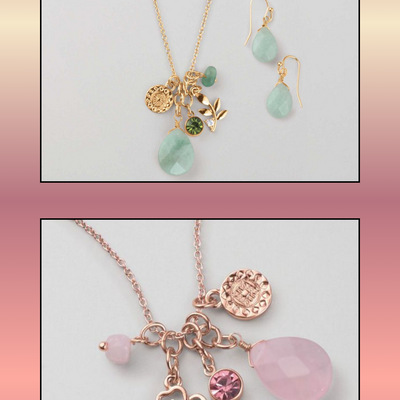 Gem spring glimmers necklace and earring set - final sale