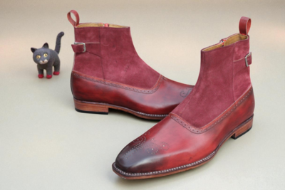 Crafted Leather Men Genuine Suede Leather Jodhpur Strap Dress Boot