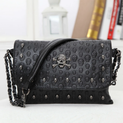 Gothic Punk Skull Head Handbag