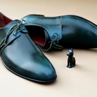 Crafted Leather Handmade Men Wholecut Oxfords Dress Shoes - Thumbnail 1