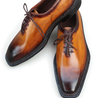 Crafted Leather Handmade Men Brown Patina Leather Norwegian Welted Oxford Dress Shoes - Thumbnail 2