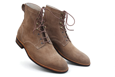 Crafted Leather Classic Men Brown Suede Leather Ankle Dress Boot