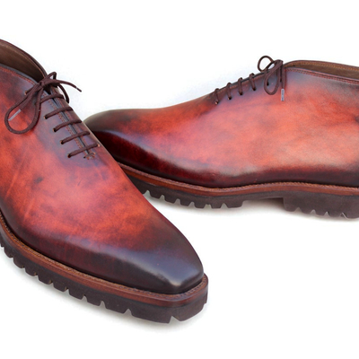 Crafted leather handmade men brown leather chukka boot