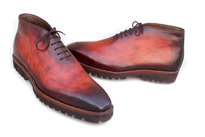 Crafted Leather Handmade Men Brown Leather Chukka Boot