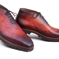 Crafted Leather Handmade Men Brown Leather Chukka Boot - Thumbnail 1