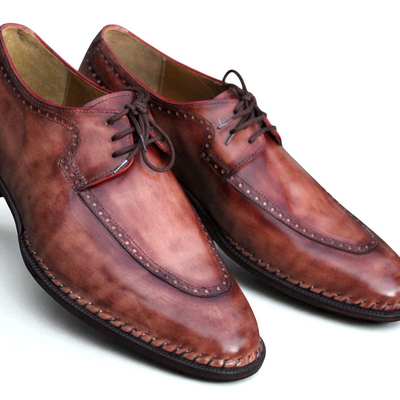 Crafted leather handmade classic brown leather dress shoes - Thumbnail 1