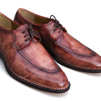 Crafted Leather Handmade Classic Brown Leather Dress Shoes - Thumbnail 2