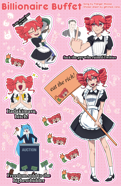 Billionaire Cafe sticker sheet 