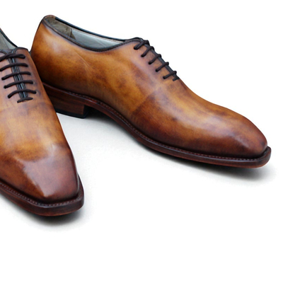 Crafted leather handmade men classic brown leather dress shoes - Thumbnail 2