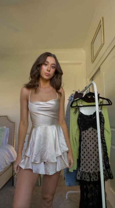 Spaghetti Straps Cute Short Homecoming Dresses