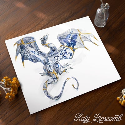 Kintsugi dragon - print - Thumbnail 2