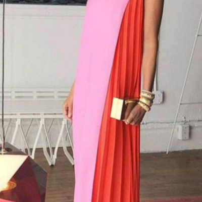 Fashion two colors chiffon long evening dress - Thumbnail 1