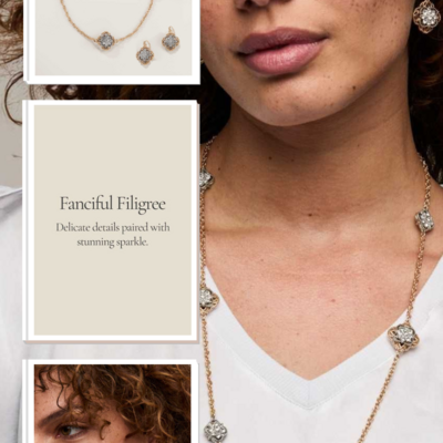 Timeless grace station necklace and earring set - final sale - Thumbnail 2