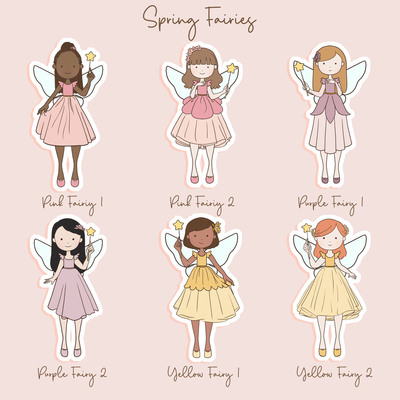 Choose your spring fairies individual stickers