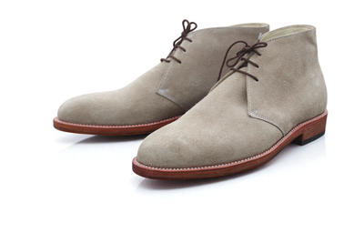 Crafted Leather Classic Beige Suede Leather Chukka Boot