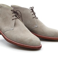 Crafted Leather Classic Beige Suede Leather Chukka Boot - Thumbnail 1