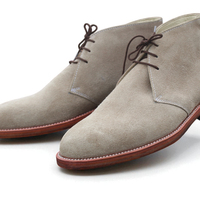 Crafted Leather Classic Beige Suede Leather Chukka Boot - Thumbnail 2