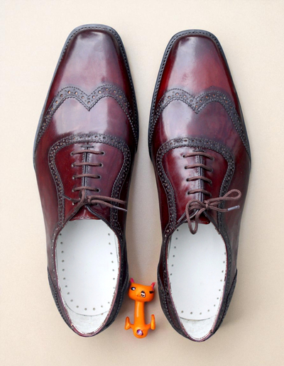 Crafted Leather Made to Order Classic Wingtip Oxford Dress Shoes