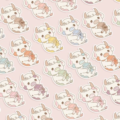 Choose your milk loving cows individual stickers