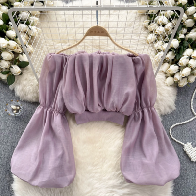 Ruffle Off Shoulder Elegant French Style Blouse